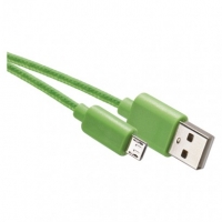 Nabíjecí a datový kabel USB-A 2.0 / micro USB-B 2.0, 1 m, zelený